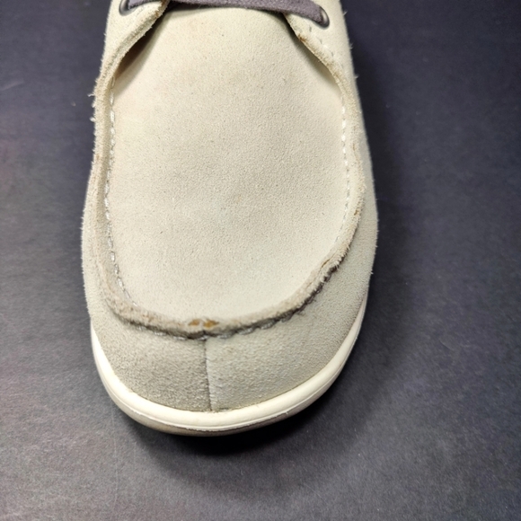 Crocs Santa Cruz 2 Eye Suede Loafer Light Grey Pearl White Men's 15365 Shoe Sz 8 - Picture 3 of 9